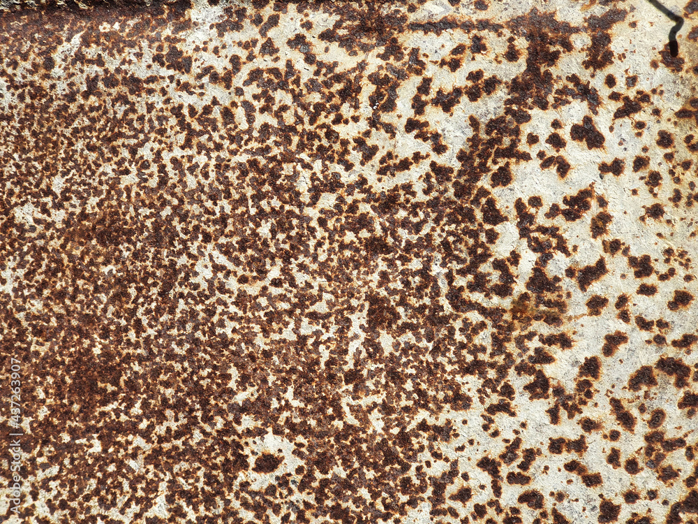 Rusty metal background. White painted metal texture with rust. Rust stains a lot. Rusty metal background. White painted metal texture with rust. Rust stains a lot.