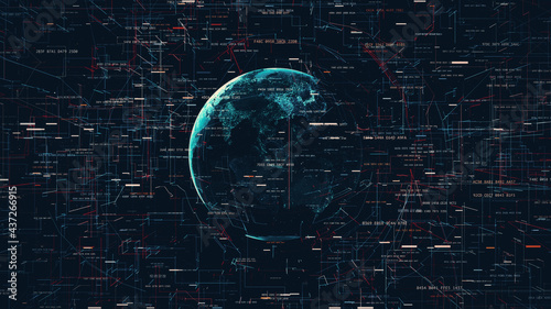 3D illustration of global network symbolizing world information technology