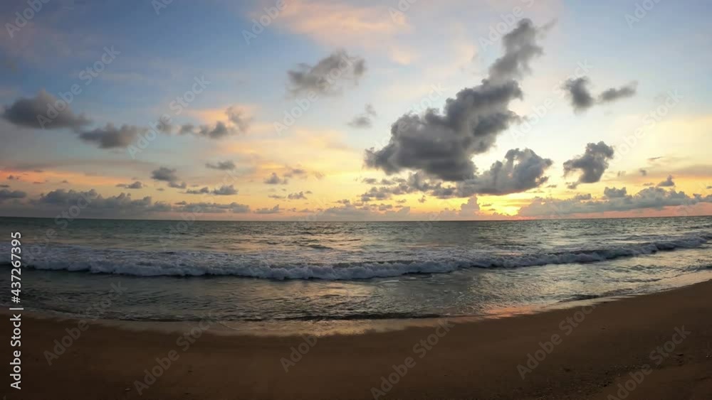 Golden sunset cloud n dark cloudscape over sea beach Golden sunset cloud n dark cloudscape over sea beach