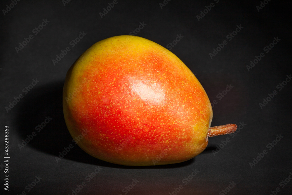 colorful red yellow pear on black background colorful red yellow pear on black background