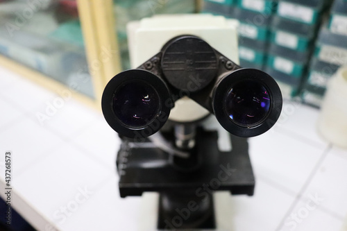 close-up capture of microscope Eyepiece