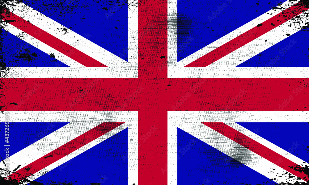 Fototapeta premium Grunge old UK British flag vector illustration