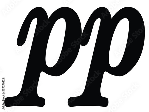 Black music symbol of dynamic pianissimo