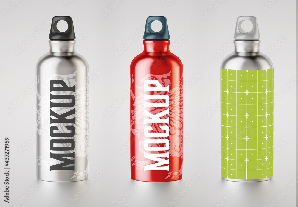 Metallic thermo Bottle Mockup Stock Template | Adobe Stock