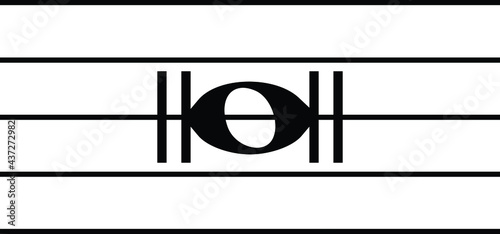 Black music double whole note on ledger lines