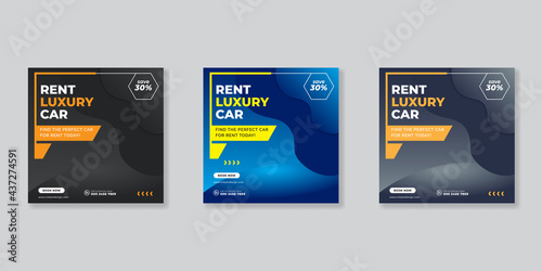 Rent a car banner for social media post template design