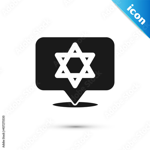 Grey Star of David icon isolated on white background. Jewish religion symbol. Symbol of Israel. Vector