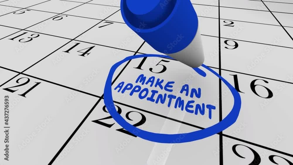 Make an Appointment Calendar Reminder Schedule Session Meeting Therapy Time Date 3d Animation