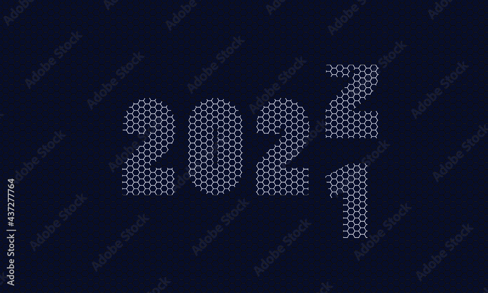 Changing date from 2021 to 2022. Greeting card, banner, poster. Vector illustration.