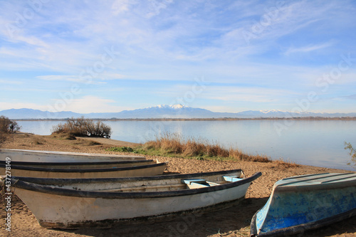 The Canet en Roussillon lagoon  a protected wetland in the south of Perpignan  France 