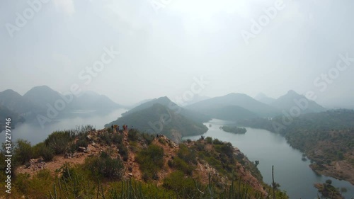 View of the Bahubali Hills near Lake Badi at Udaipur, Rajasthan, India	 photo