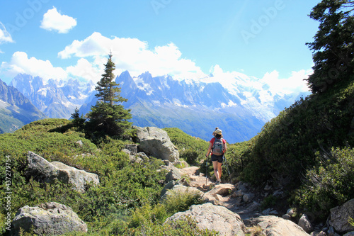 Chamonix Mont Blanc in the french Alps, Haute Savoie 