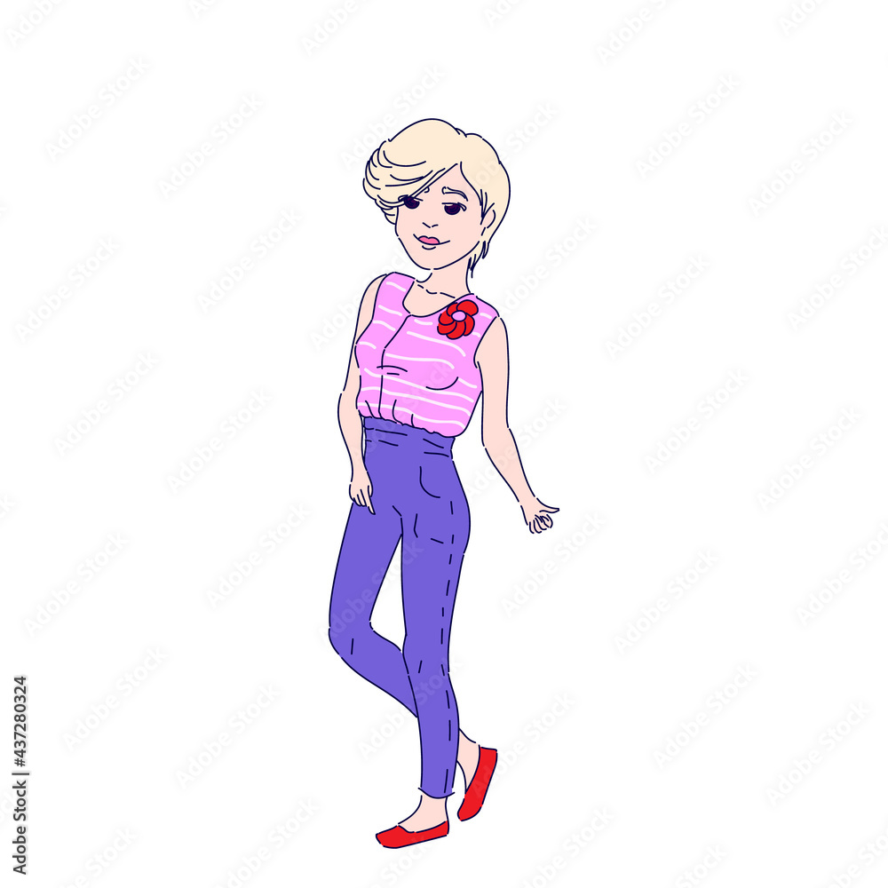 fashion girl, isolated on white, vector illustration fashion girl, isolated on white, vector illustration