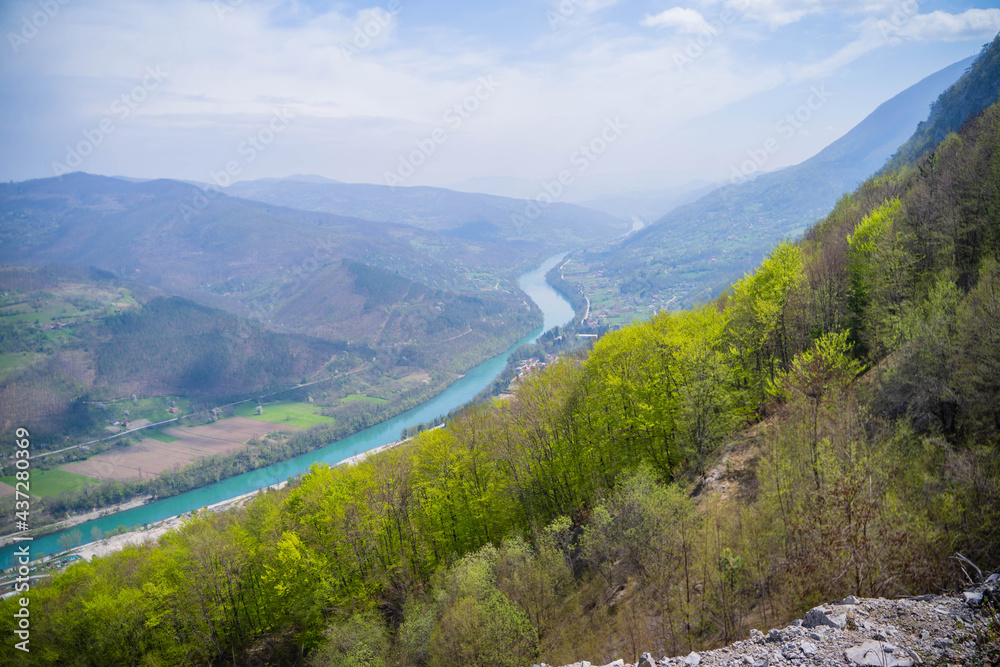 the river in the mountains