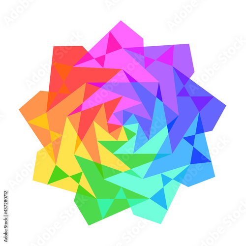 abstract geometric symbolic rainbow polygon-9a1