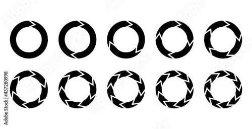 Circle chart section segments set vector diagram segments pie template. Circle segments set. Various number of sectors divide the circle on equal parts. From 1 to 10. Pie chart set. Diagram collection