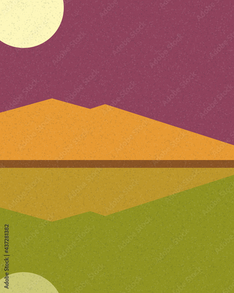 Geometric landscape generative art poster illustration Geometric landscape generative art poster illustration