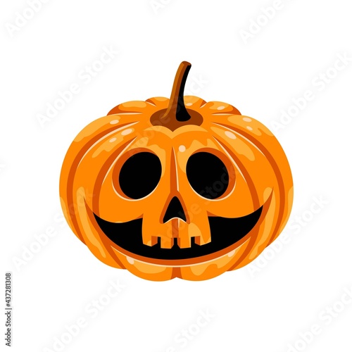 Halloween pumpkin on white background in vector EPS8