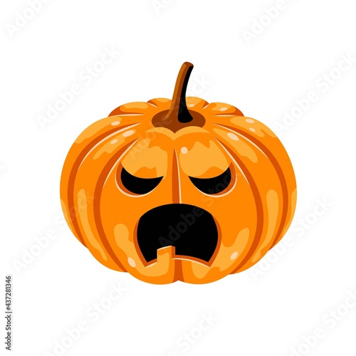 Halloween pumpkin on white background in vector EPS8