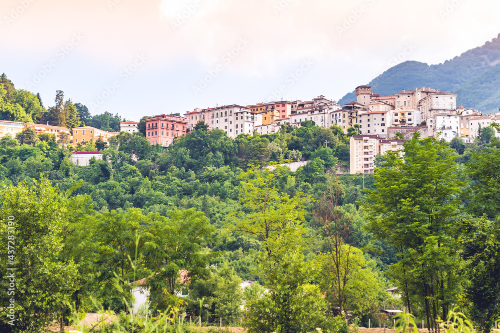 panorama of the historic center of the town of Atina in the province of Frosinone in the Italian south-east Lazio region