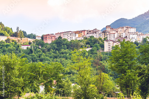 panorama of the historic center of the town of Atina in the province of Frosinone in the Italian south-east Lazio region