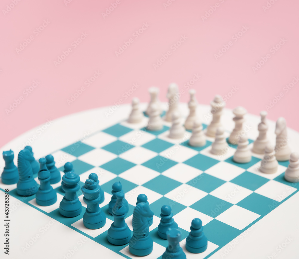 Small magnetic chess, game on the road. Sports games concept for recreation and entertainment Small magnetic chess, game on the road. Sports games concept for recreation and entertainment