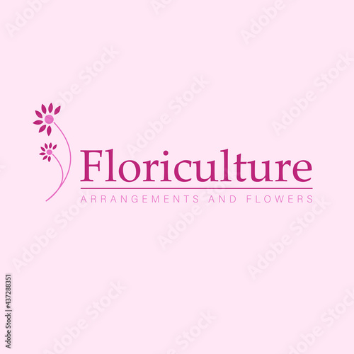 Logo With Pink Flowers For Floristry