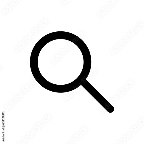 Search vector icon, magnifier on white isolated background