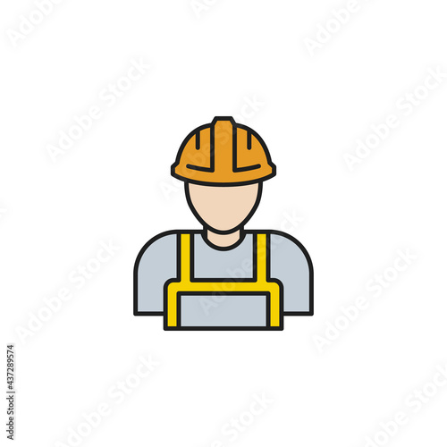 Worker icon flat vector illustration