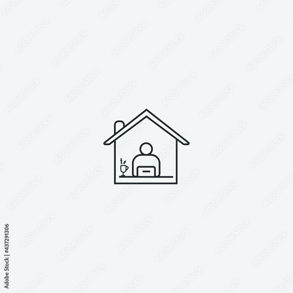 Work from home vector icon illustration sign Work from home vector icon illustration sign