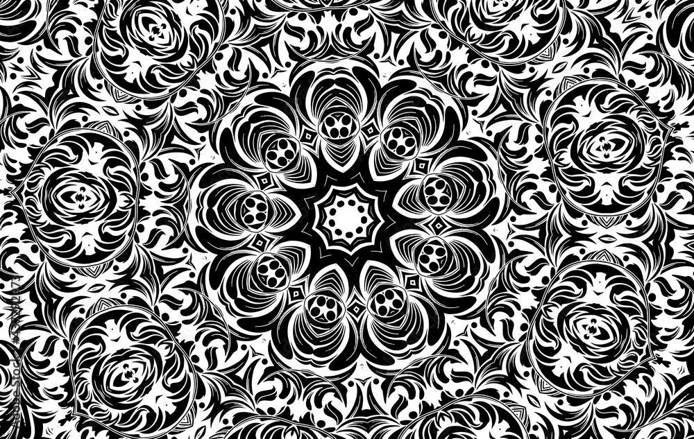 Abstract kaleidoscope background. Unique mandala design