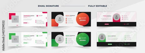 Modern Email signature template design, email signature, personal social media cover template different style