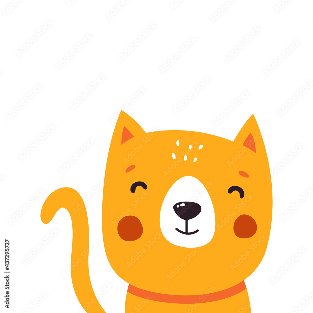 Cute cat cartoon. Vector illustration isolated on white background Cute cat cartoon. Vector illustration isolated on white background