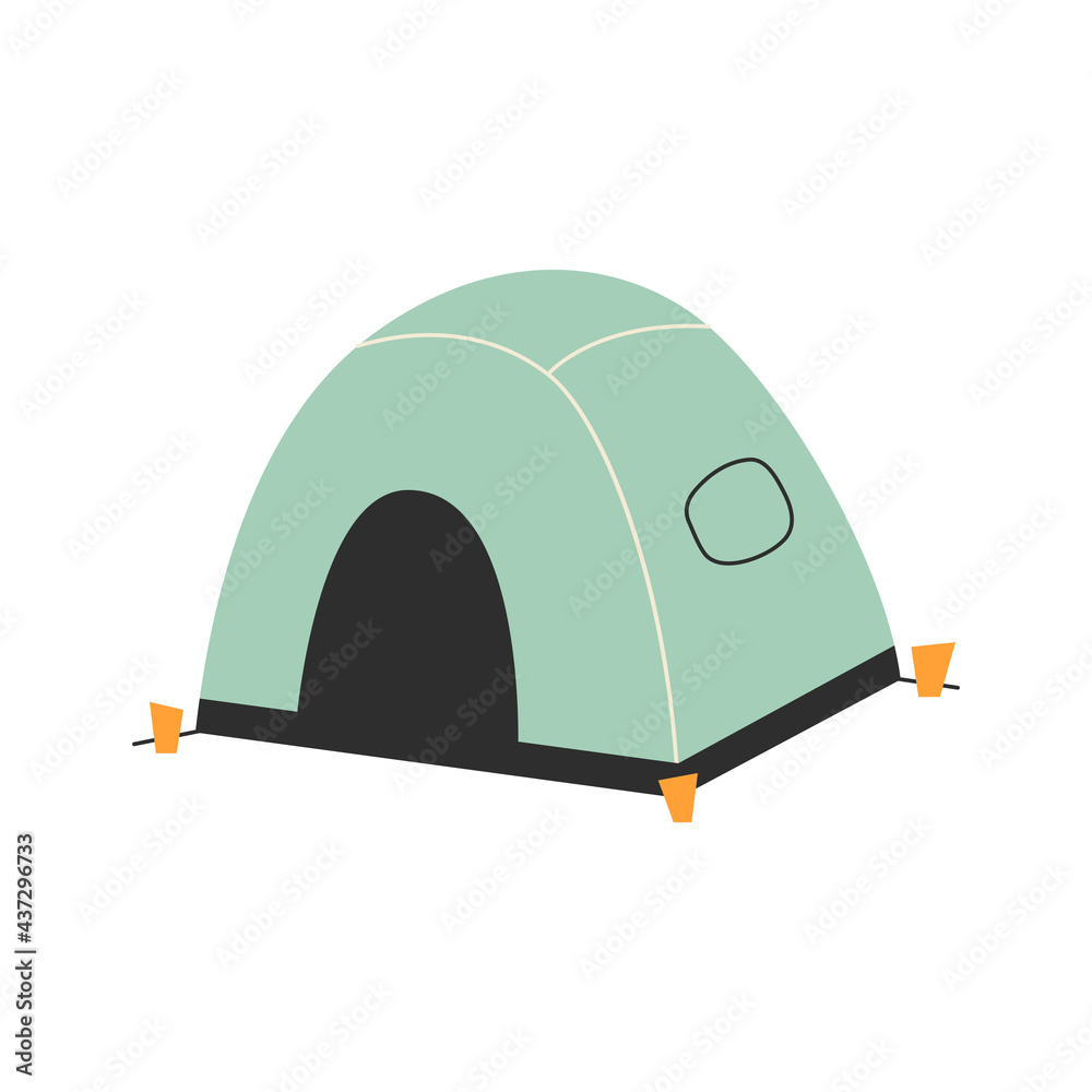The only canvas tent on a white background. Vector illustration The only canvas tent on a white background. Vector illustration