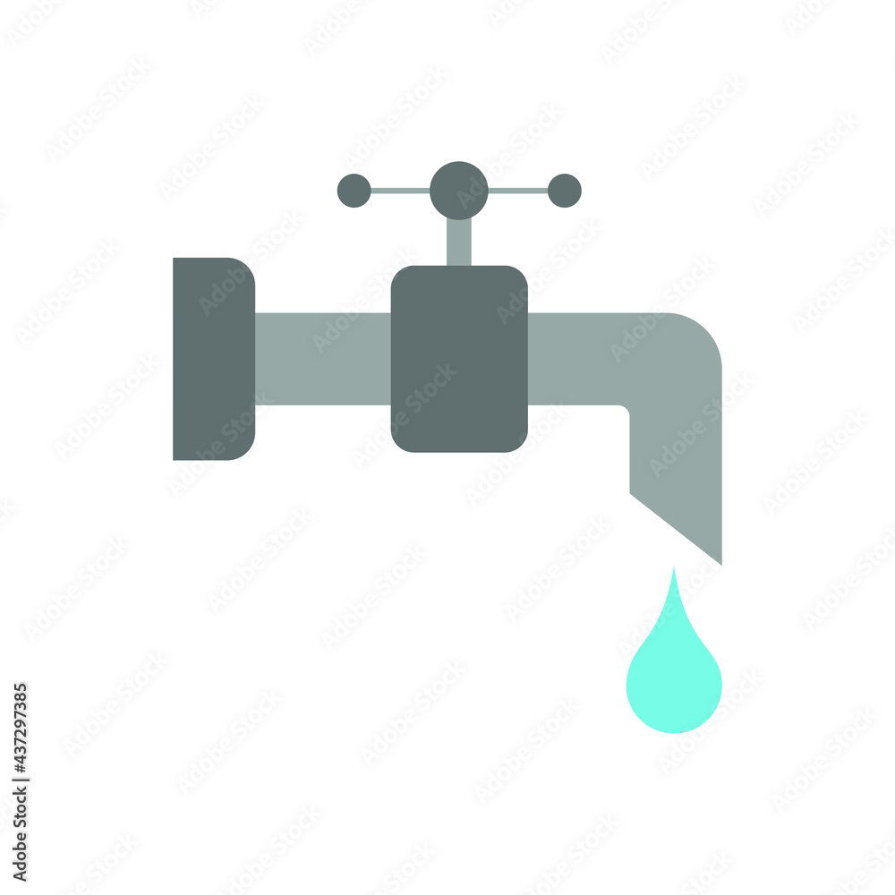 Water tap icon. On white background. Vector drawing. Water tap icon. On white background. Vector drawing.
