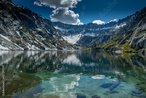 Sapphire lake in Trinity Alps, CA