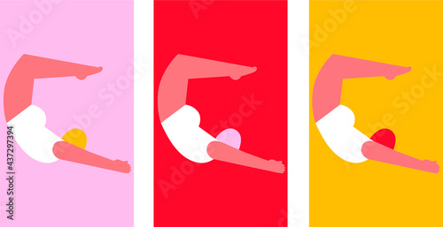 Young woman dressed in sportswear. Happy woman running outdoor together. Sport activity, healthy lifestyle. Flat vector cartoon illustration isolated on white.