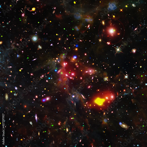 Star cluster and galaxy. The elements of this image furnished by NASA.