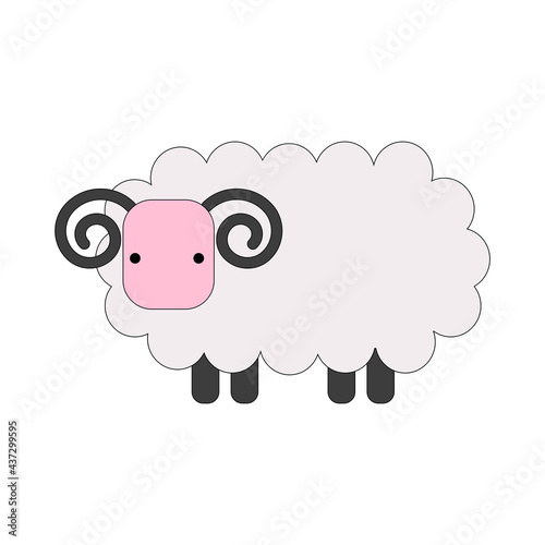 Simple ram. Color vector illustration on white background.