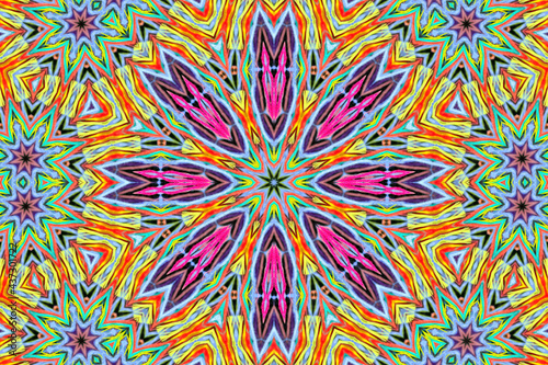 Abstract bright concentric multicolored pattern