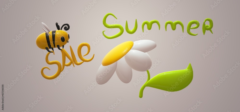 Customize 3D Honey Bee Banner