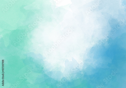 Abstract blue green watercolor background. Watercolor background for invitations, cards, posters. Texture, abstract background, color splashing photo