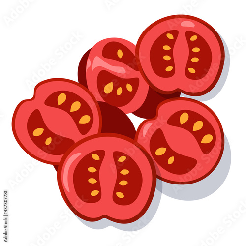 A handful of cherry tomato slices