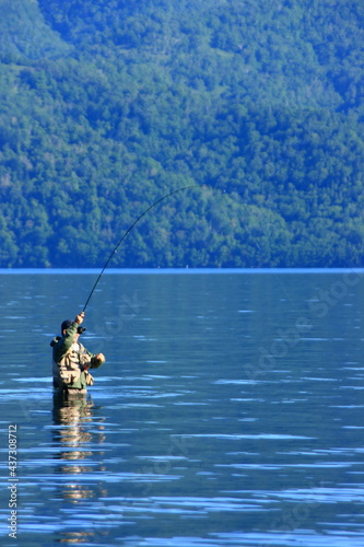 flyfishing, Lake Kussharo 湖でのフィッシングシーン