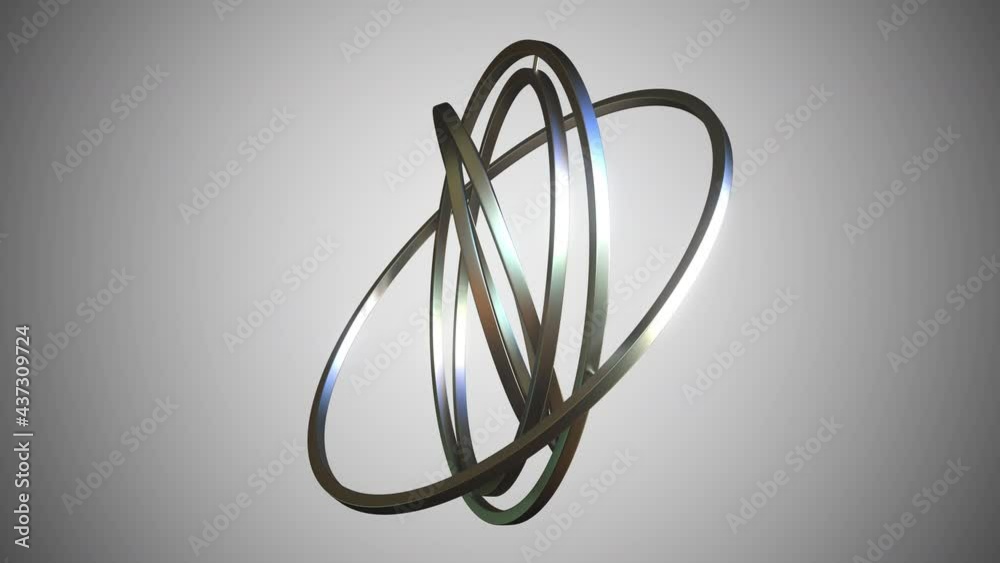 Abstract precise spinning gimbal rings, looping animation Abstract precise spinning gimbal rings, looping animation