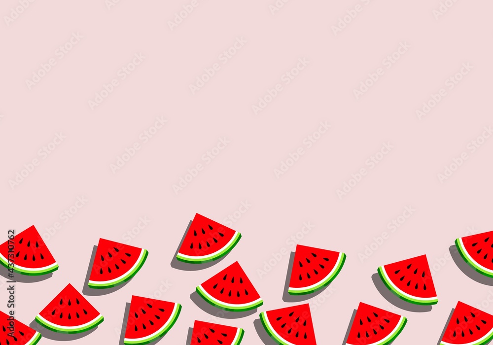 Slices watermelon background. Vector.