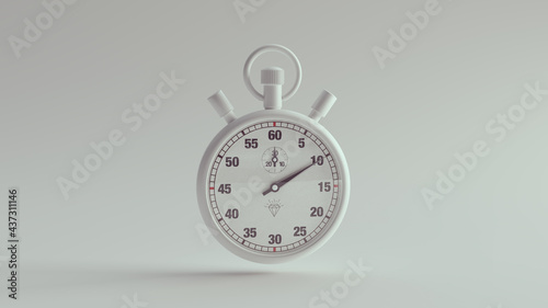 White Stopwatch Timer Sports Clock Stop Watch 3d illustration render photo