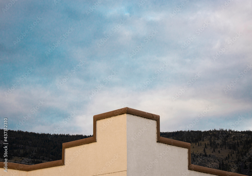Mexican Roof in front of cloudy, desert sky