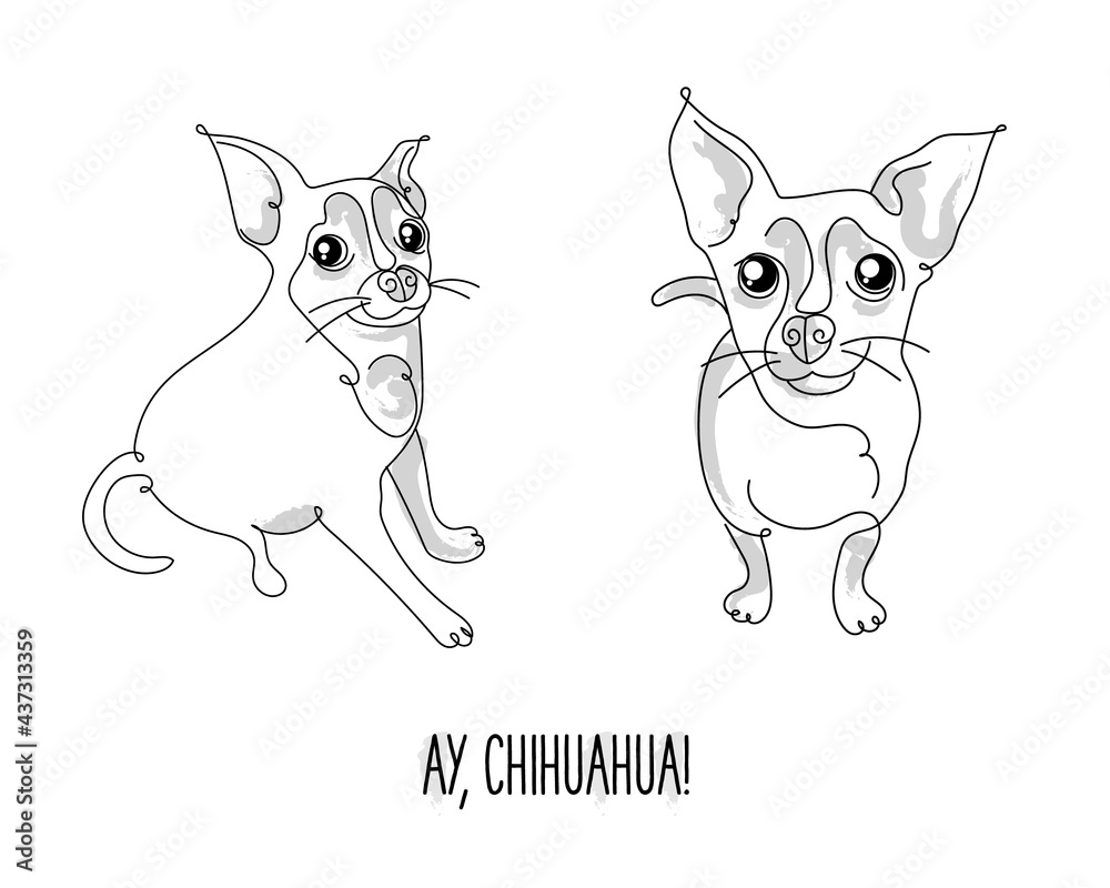 Ay Chihuahua! Chihuahua Dog Lineart Cute 