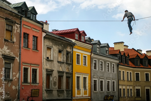 фотографія Equilibrist or balance master in old town in Lublin, Poland